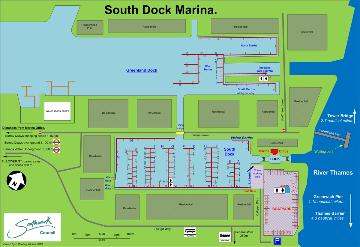 South Dock Marine map
